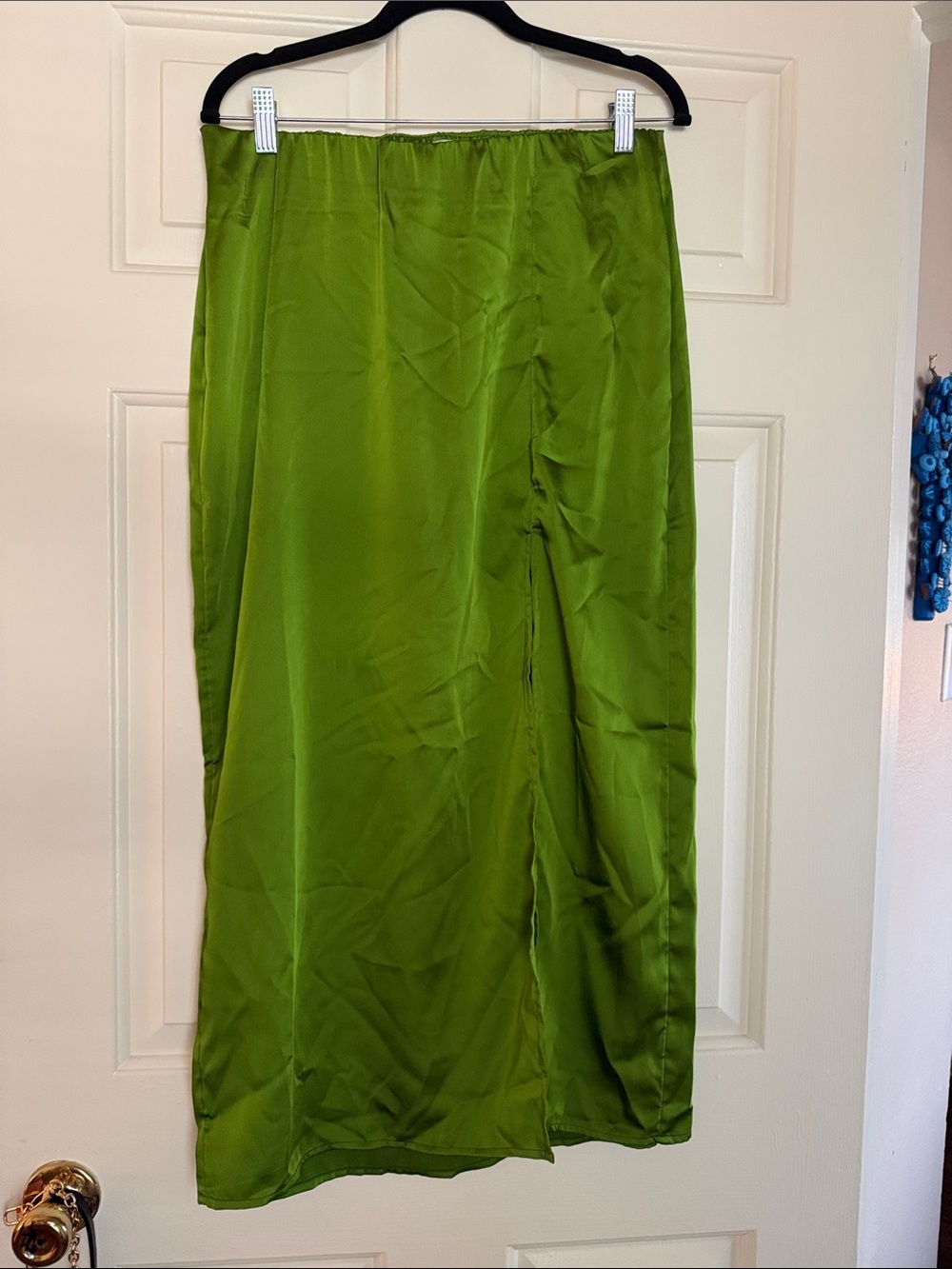 Satin Olive Green Slip Skirt